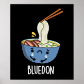 Blue-don Funny Udon Pun Dark BG Poster (Voorkant)