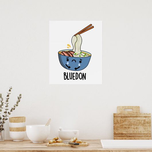 Blue-don Funny Udon Pun Poster (Keuken)