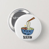 Blue-don Funny Udon Pun  Ronde Button 5,7 Cm (Voorkant /achterkant)