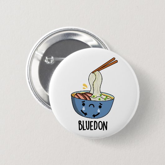 Blue-don Funny Udon Pun  Ronde Button 5,7 Cm (Voorkant /achterkant)