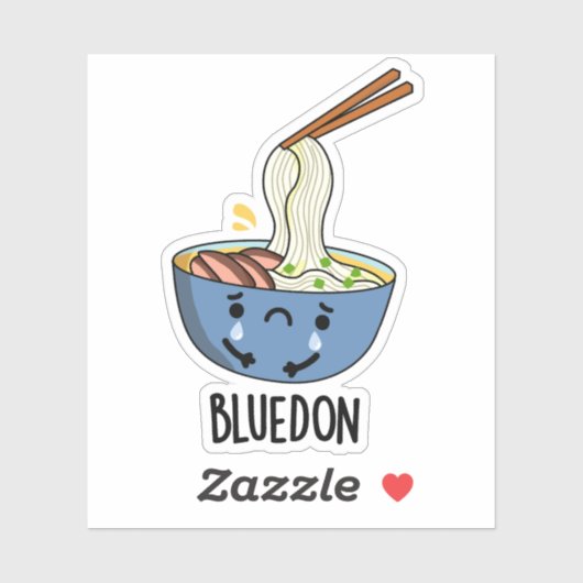 Blue-don Funny Udon Pun  Sticker (Vel)