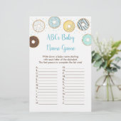Blue Donut ABCs Baby shower Name Game (Staand voorkant)