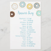 Blue Donut Baby shower Animal Match Game (Achterkant)