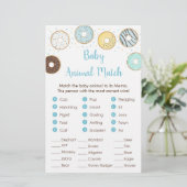 Blue Donut Baby shower Animal Match Game (Staand voorkant)