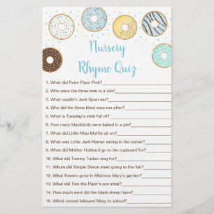 Blue Donut Baby shower Nursery Rhyme Game