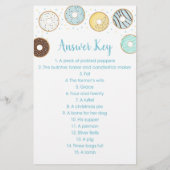 Blue Donut Baby shower Nursery Rhyme Game (Achterkant)