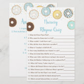 Blue Donut Baby shower Nursery Rhyme Game (Voorkant / Achterkant)