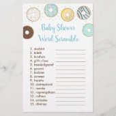 Blue Donut Baby shower Word Scramble Game (Voorkant)