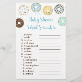 Blue Donut Baby shower Word Scramble Game