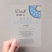 Blue Donut Baby Sprinkle Boy Baby shower Acryl Uitnodigingen (Insitu (Draagbaar))
