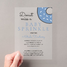 Blue Donut Baby Sprinkle Boy Baby shower Acryl Uitnodigingen