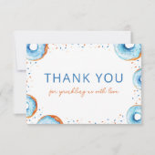 Blue Donut Baby Sprinkle Flat Dank u kaart (Voorkant)