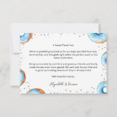 Blue Donut Baby Sprinkle Flat Dank u kaart (Achterkant)