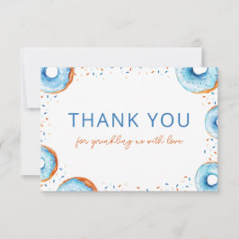 Blue Donut Baby Sprinkle Flat Dank u kaart