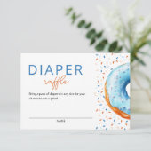 Blue Donut Baby Sprinkle Luier Raffle Informatiekaartje (Staand voorkant)