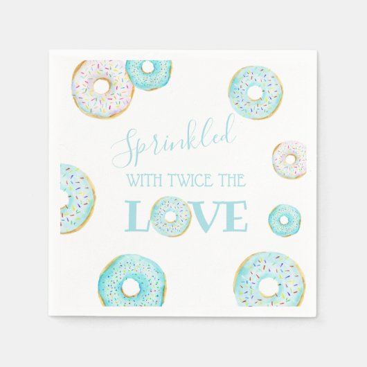 Blue Donut Baby Sprinkle papier Bord Servet (Voorkant)