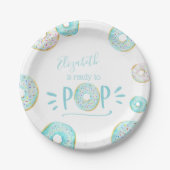 Blue Donut Baby Sprinkle Papieren Bordje (Voorkant)