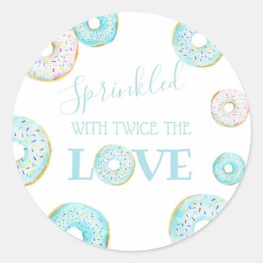 Blue Donut Baby Sprinkle Ronde Sticker (Voorkant)