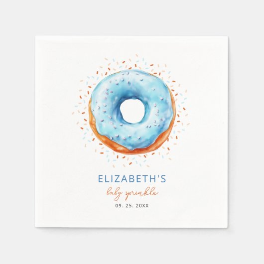 Blue Donut Baby Sprinkle Servet (Voorkant)