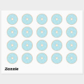Blue Donut Birthday Party Classic Round Sticker (Vel)