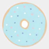 Blue Donut Birthday Party Classic Round Sticker (Voorkant)