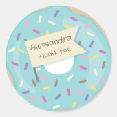 BLUE DONUT dank u Ronde Sticker (Voorkant)