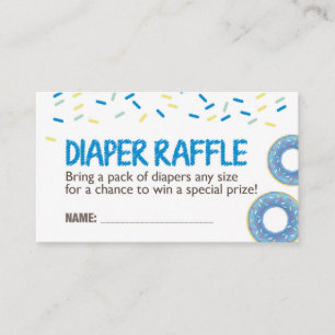Blue Donut Diaper Raffle Ticket Informatiekaartje
