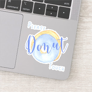 Blue Donut Funny, niet aanraken Sticker