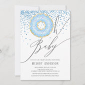 Blue Donut Oh Baby Boys Baby shower Kaart (Voorkant)