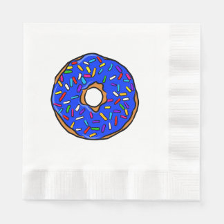 Blue Donut Rainbow Kleurrijke Sprinkles Art Yummy Servet