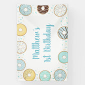 Blue Donut Sprinkles Birthday Banner (Verticaal)