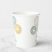 Blue Donut Sprinkles Birthday Papieren Bekers (Links)