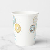 Blue Donut Sprinkles Birthday Papieren Bekers (Rechts)