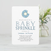 Blue Donut Sprinkles | Uitnodiging voor Baby Sprin (Staand voorkant)