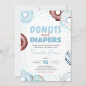 Blue Donuts and Diapers Baby shower Kaart (Voorkant)