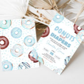Blue Donuts and Diapers Baby shower Kaart