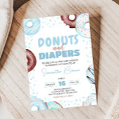 Blue Donuts and Diapers Baby shower Kaart