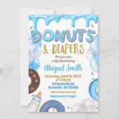 Blue Donuts and Diapers baby shower  Kaart (Voorkant)