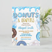 Blue Donuts and Diapers baby shower  Kaart (Staand voorkant)
