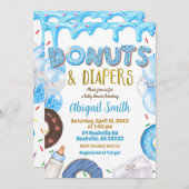 Blue Donuts and Diapers baby shower  Kaart (Voorkant / Achterkant)