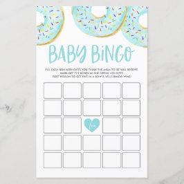 Blue Donuts Baby shower Bingo Game Kaart