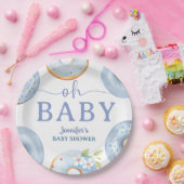 Blue Donuts Baby Shower Brunch Papieren Bordje (Feest)