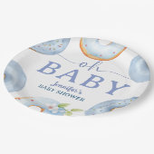 Blue Donuts Baby Shower Brunch Papieren Bordje (Gekanteld)