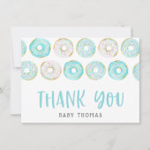 Blue Donuts Baby shower Dank u Bedankkaart (Voorkant)