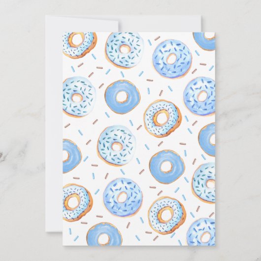 Blue Donuts Baby Sprinkle Baby shower Kaart (Achterkant)