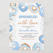 Blue Donuts Baby Sprinkle Baby shower Kaart (Voorkant / Achterkant)