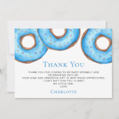 Blue Donuts Baby Sprinkle Bedankkaart (Voorkant)