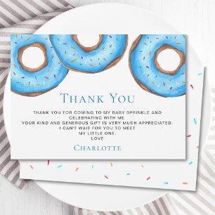 Blue Donuts Baby Sprinkle Bedankkaart