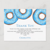 Blue Donuts Baby Sprinkle Bedankt Briefkaart (Voorkant)