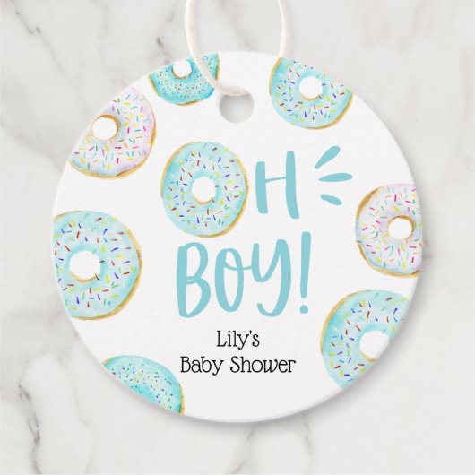 Blue Donuts Baby Sprinkle Classic Ronde Sticker Bedankjes Labels (Voorkant)